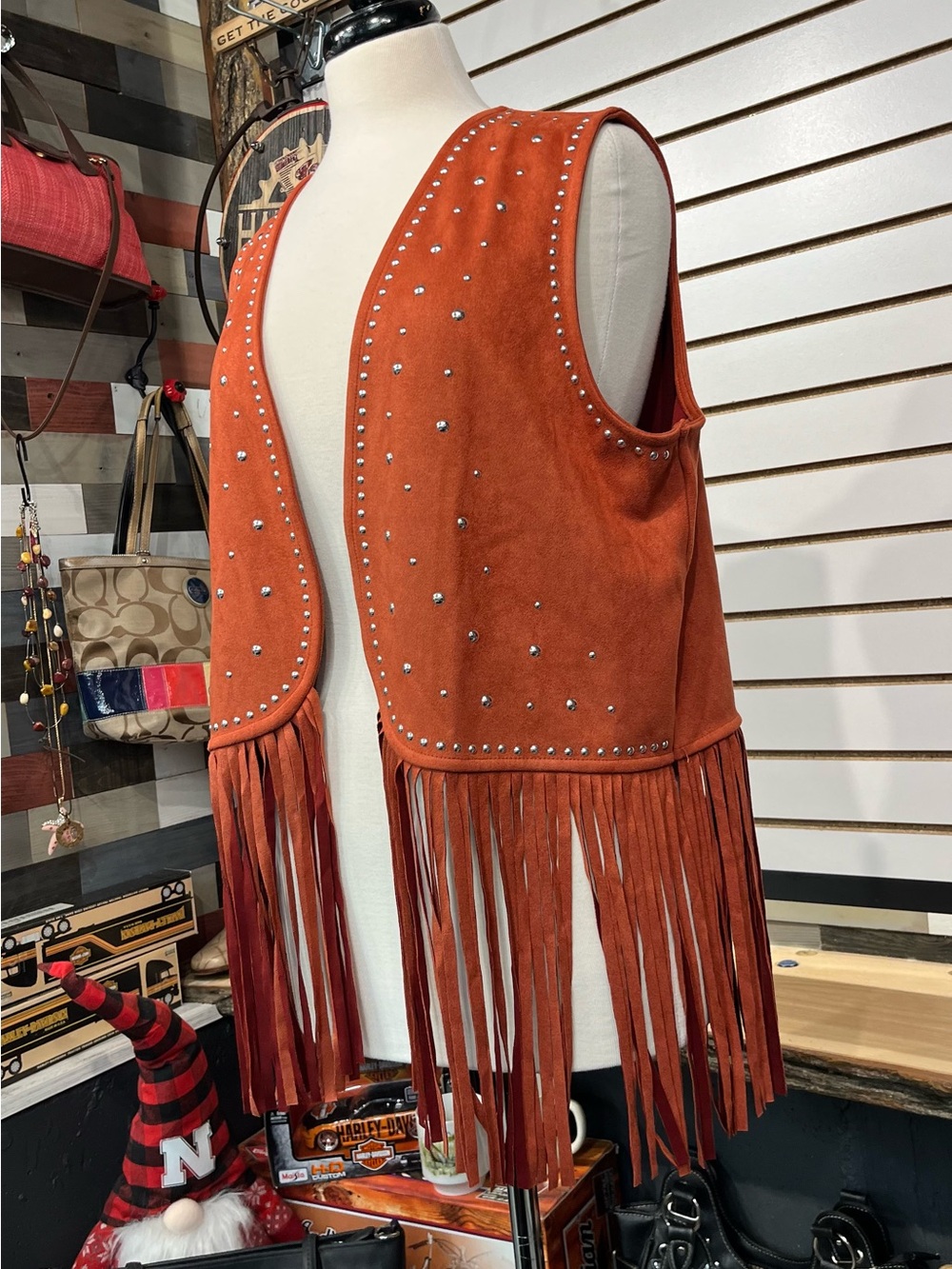 Rock & Roll Denim faux suede vest size XL - Picture 4 of 8